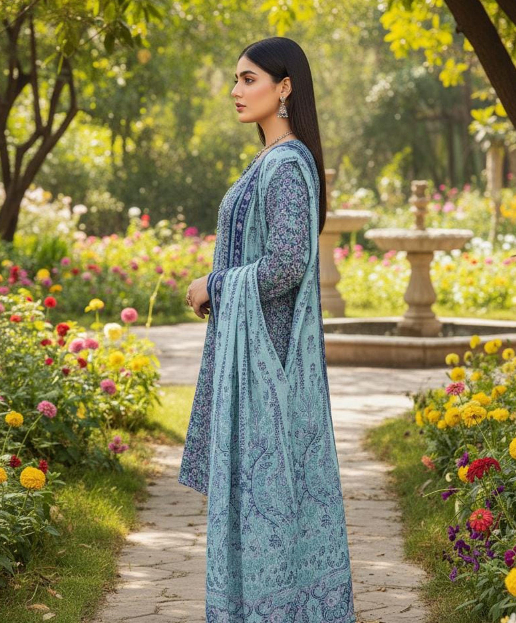 Orient Classic Lawn 3 Piece Unstitched Suit – Blue (OTL-25-503/U)