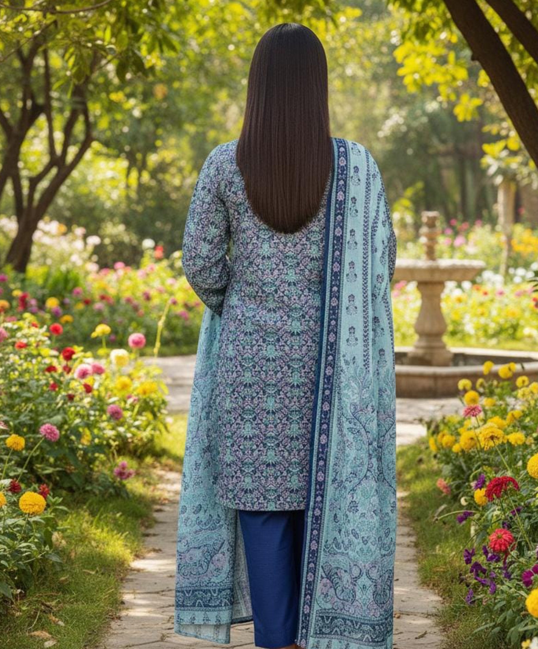 Orient Classic Lawn 3 Piece Unstitched Suit – Blue (OTL-25-503/U)