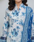 Hafiz Textile Mahiam – Elegant Floral Blue & White 3-Piece Lawn Suit Product Description