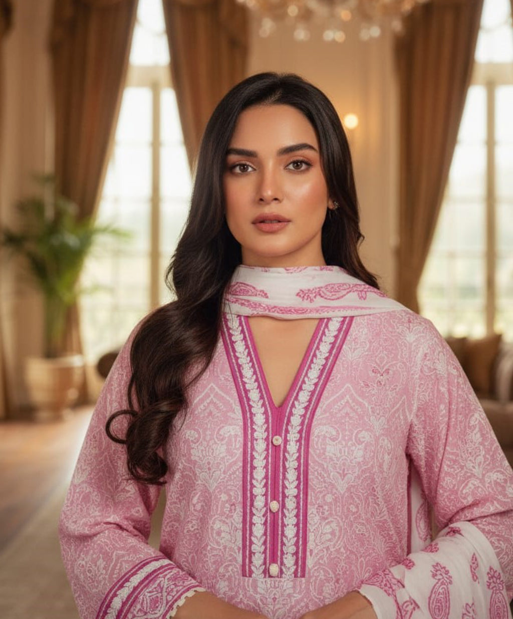 Pink Paisley Lawn 3 Piece Suit – Elegant Summer Edit