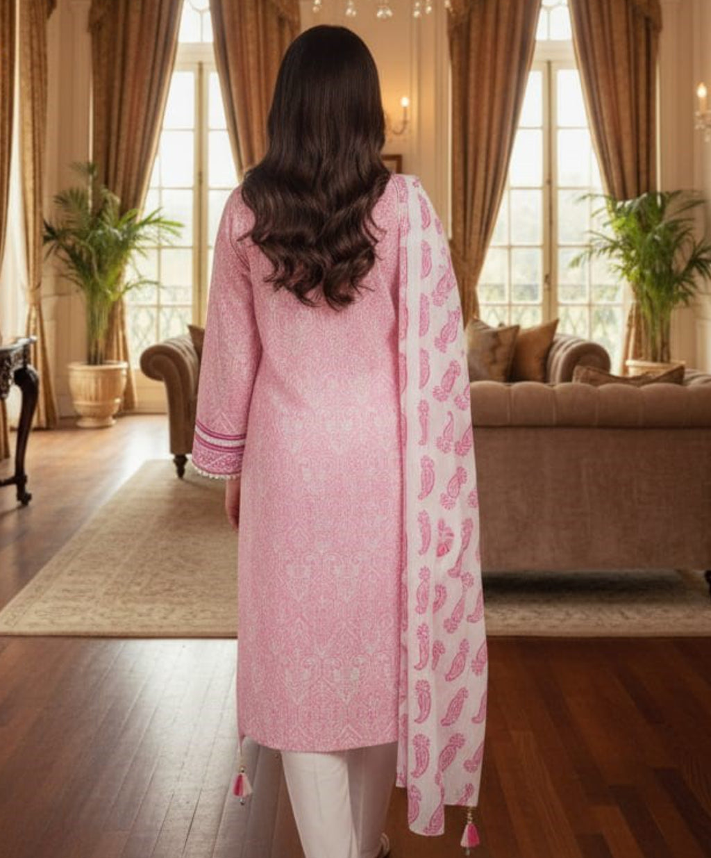 Pink Paisley Lawn 3 Piece Suit – Elegant Summer Edit