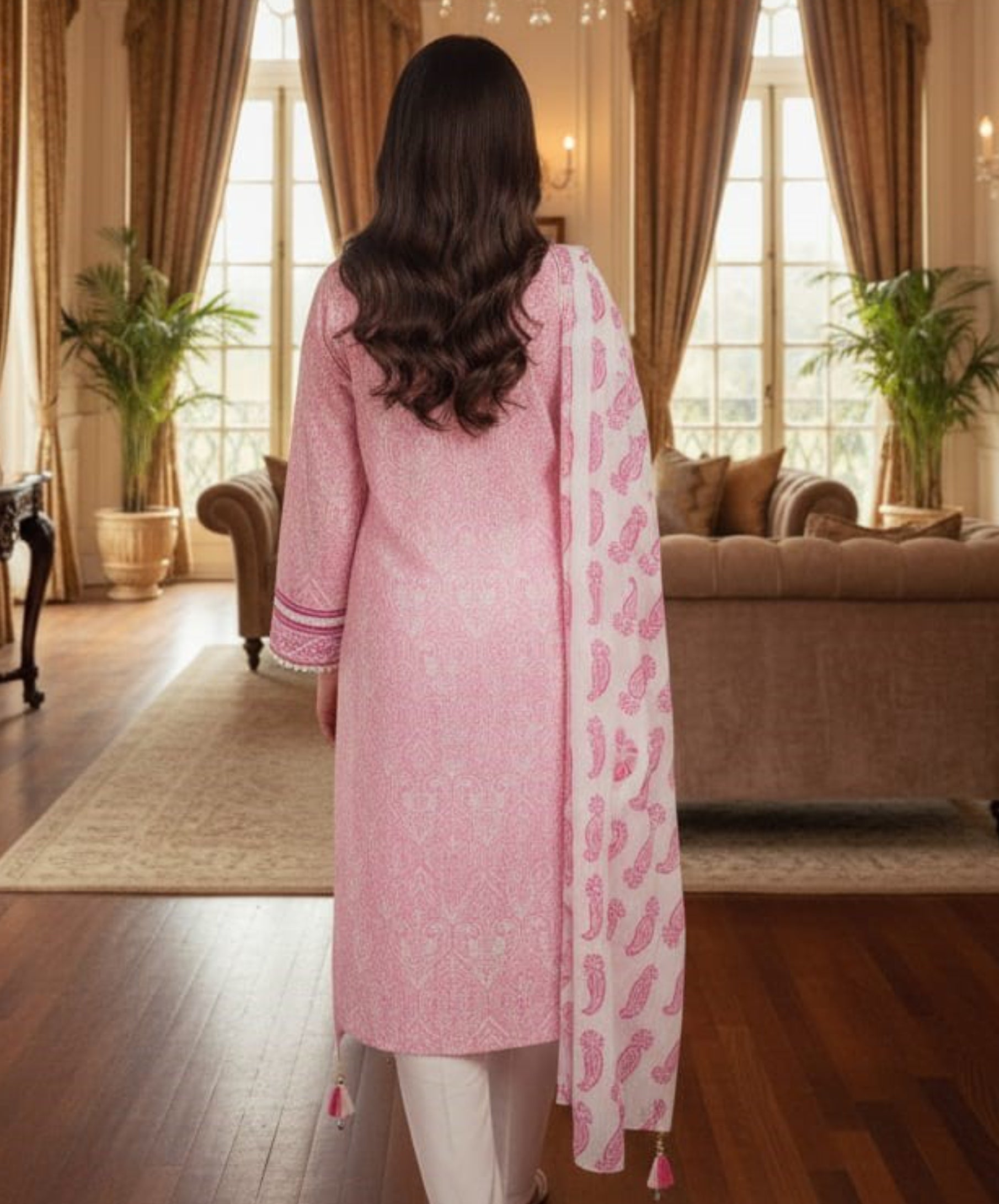 Pink Paisley Lawn 3 Piece Suit – Elegant Summer Edit