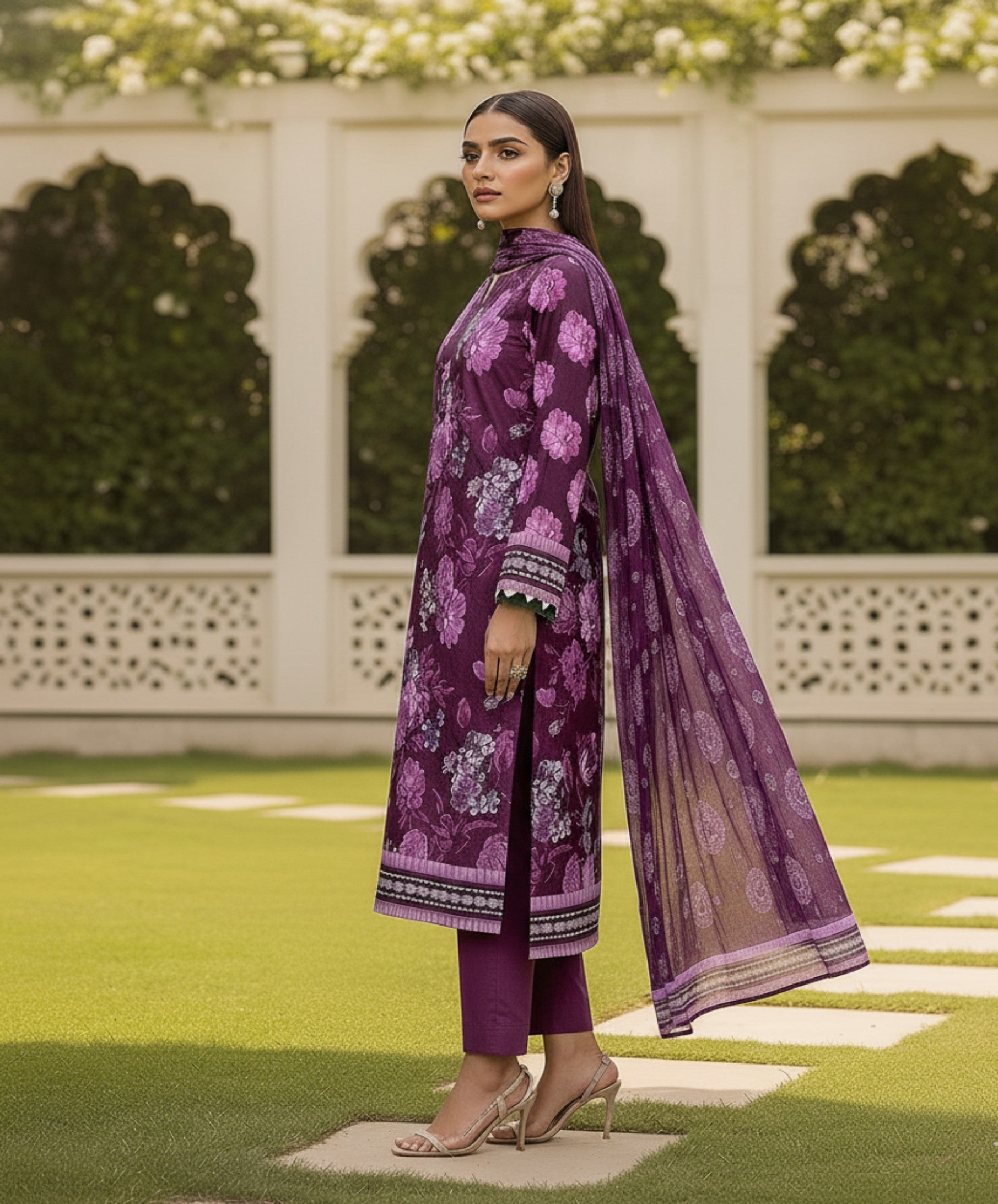 Jubilee Luxury Printed Summer Lawn 3pc D7