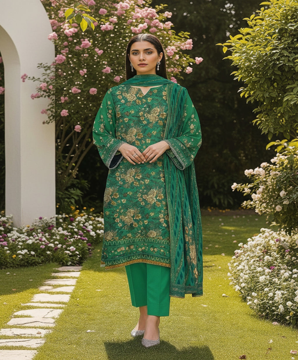 Jubilee Luxury Printed Summer Lawn 3pc D8
