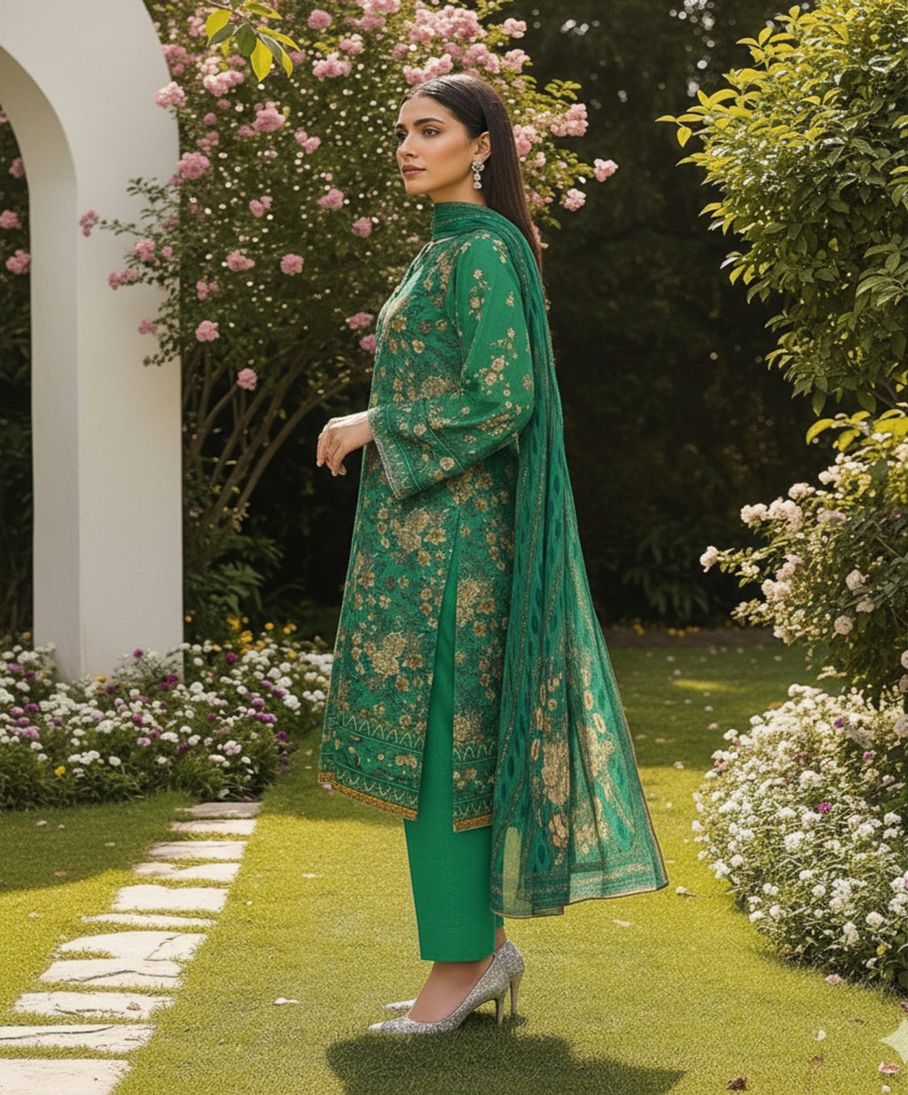 Jubilee Luxury Printed Summer Lawn 3pc D8