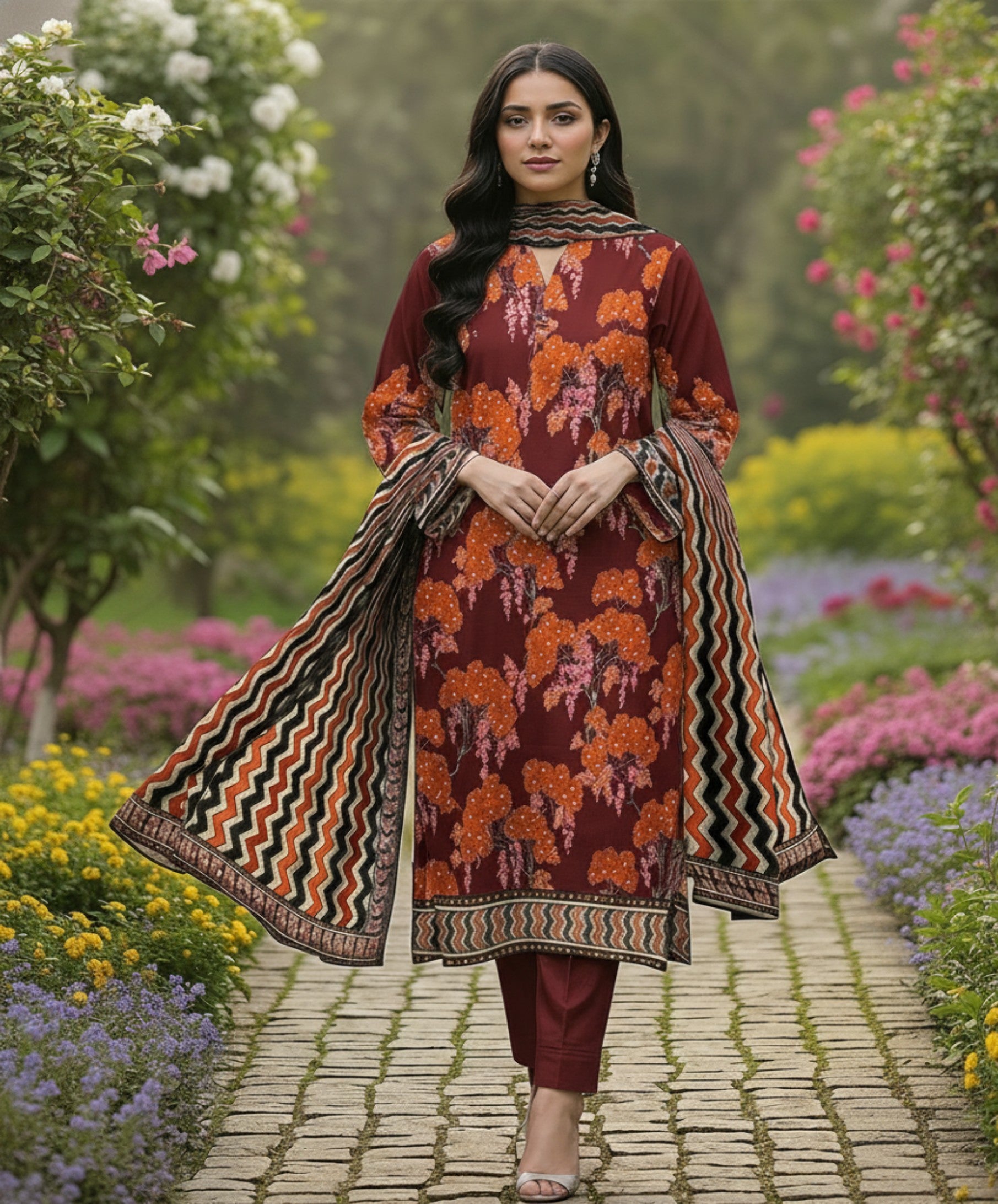 Jubilee Luxury Printed Summer Lawn 3pc D5