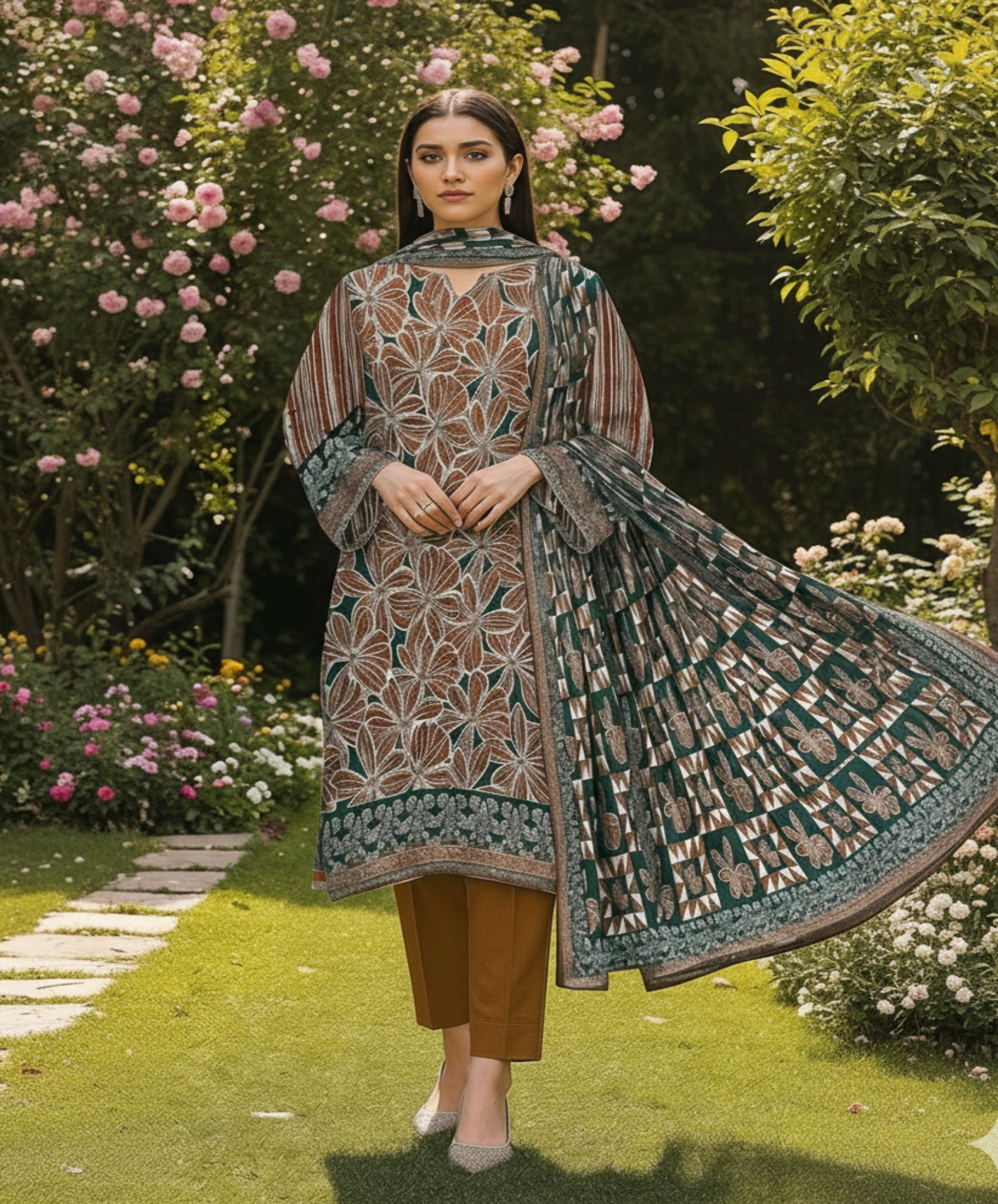 Jubilee Luxury Printed Summer Lawn 3pc D1