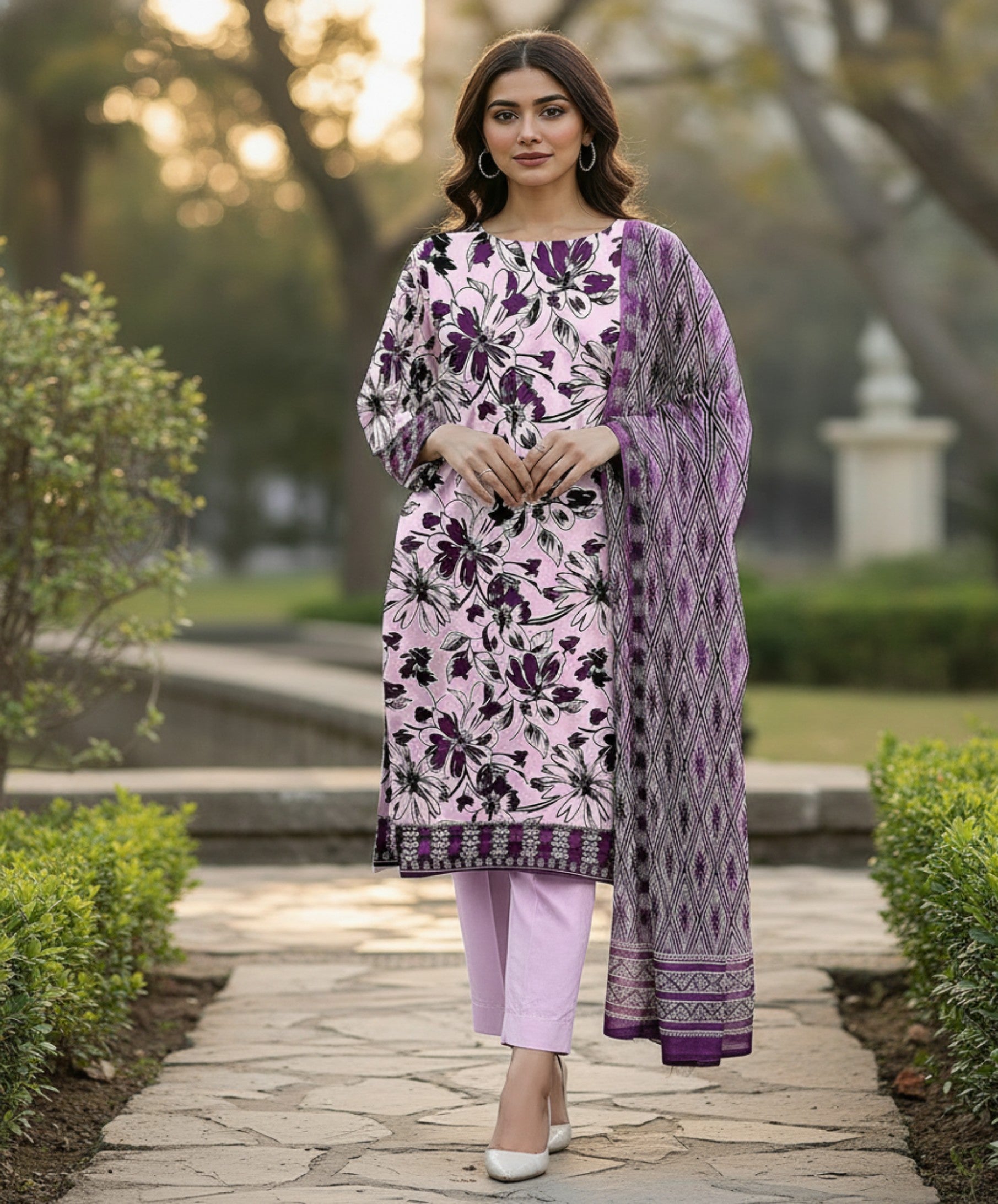 Jubilee Luxury Printed Summer Lawn 3pc D5